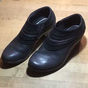 Romika black leather booties